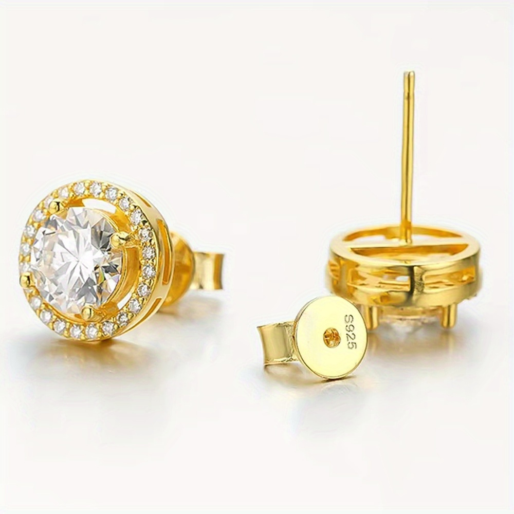 1 Pair Moissanite Stud Earrings, Certified for Women & Men